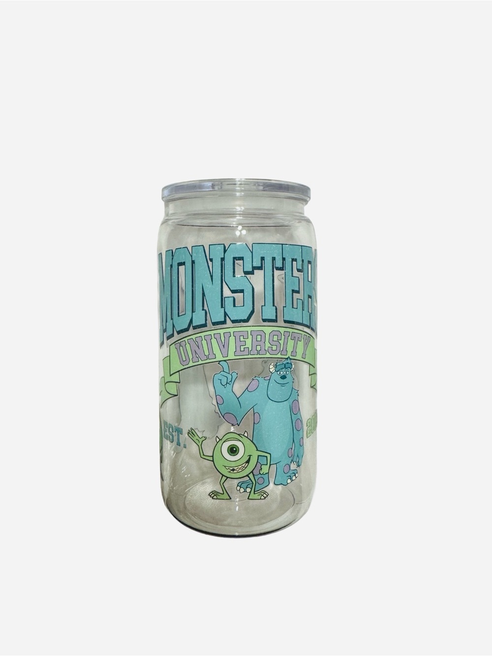Monsters University Glass Beverage Jar - Clear with Blue & Green